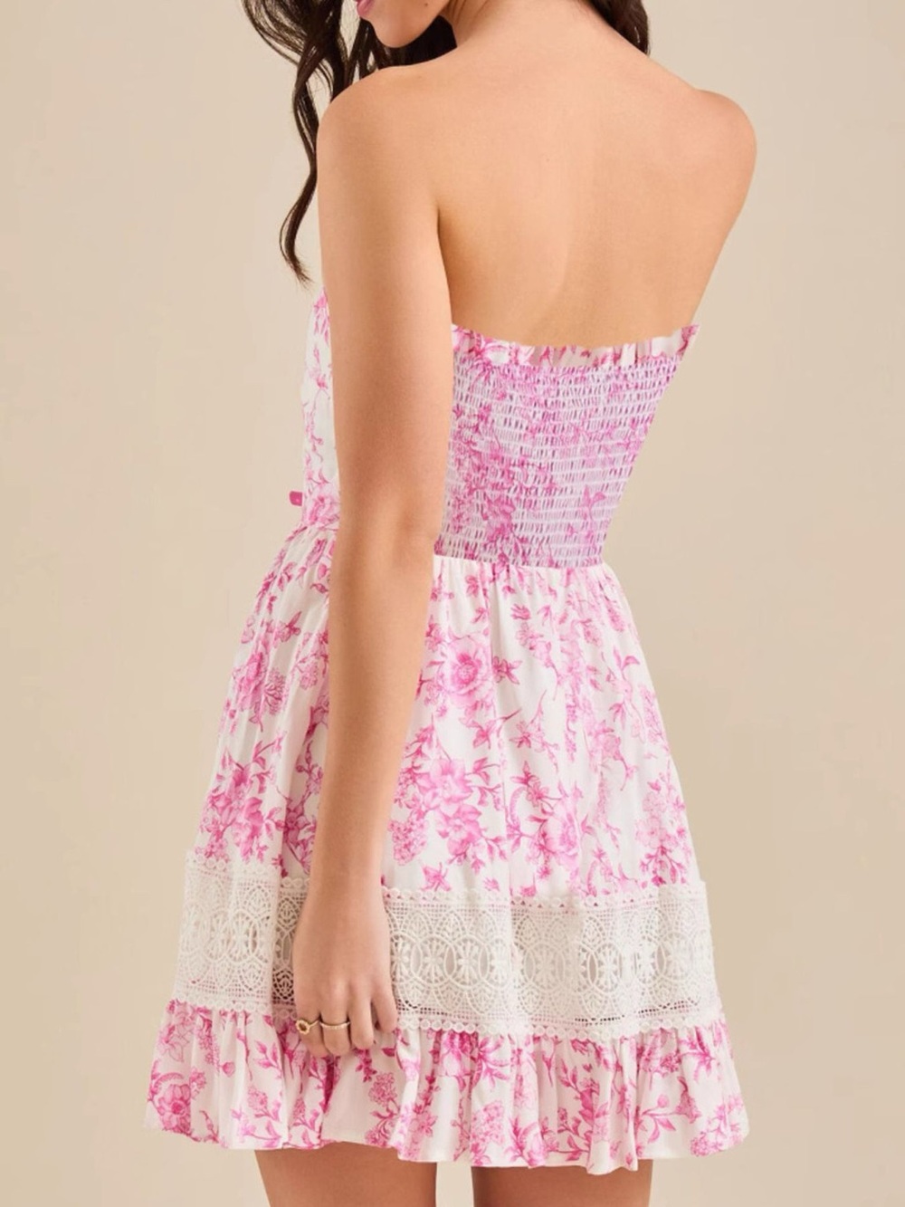Ruffled Hem Printed Tube Dress - Picture 3 of 9